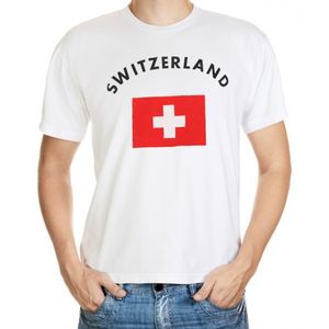 Wit t-shirt Zwitserland heren