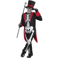 Mr. Bone Jangles Halloween verkleedkleding kostuum voor kinderen - zwart/rood