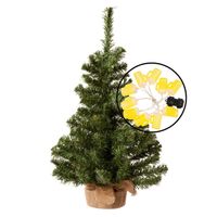 Mini kerstboom - groen - met bier thema verlichting - H60 cm - Kunstkerstboom - thumbnail