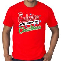 Grote maten foute Kerst shirt christmas calories rood heren - thumbnail