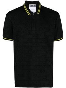 Moschino jacquard logo motif striped polo shirt - Noir