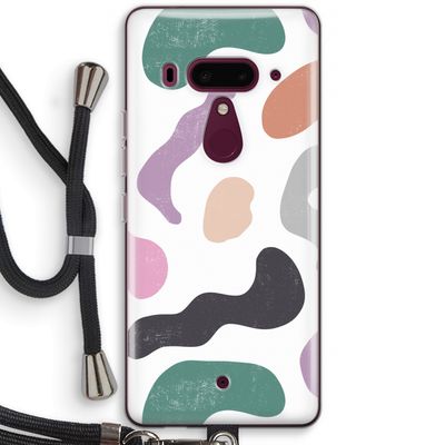 Memphis Shapes: HTC U12+ Transparant Hoesje met koord