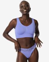 HEMA Damesstring Katoen Met Kant Blauw (blauw)