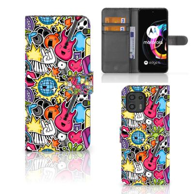 Motorola Edge 20 Lite | Wallet Case | met Pasjes | Punk Rock
