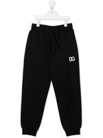 Dolce & Gabbana Kids pantalon de jogging à logo brodé - Noir