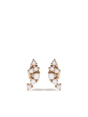 Mizuki puces d'oreilles Sea of Beauty en or jaune 14ct ornées de diamants