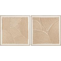 Schilderij Home ESPRIT Wit Natuurlijk Modern Met reliëf Scandinavisch 100 x 3,8 x 100 cm (2 Stuks)