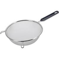 Westmark Keuken vergiet met handvat - zwart/zilver - rvs - 33 x D18 cm