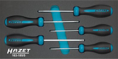 HAZET Schroevendraaierset HEXAnamic® 163-185/5 - Tamper resistant TORX®-profiel - 5-delig - T10 H - T30 H