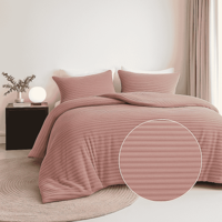 Dekbedovertrek Teddy Rib Oud Roze Tweepersoons (200x200 Cm) Roze Microvezel Strepen Fresh And Co - Overtrek - 200x200 Cm (Tweepersoons) - Fresh - Dekbed-Discounter.nl