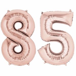 85 jaar versiering cijfer ballon rose goud