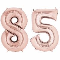 85 jaar versiering cijfer ballon rose goud