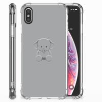 Apple iPhone X | Xs Stevig | Bumper Hoesje | Grijs Baby Olifant