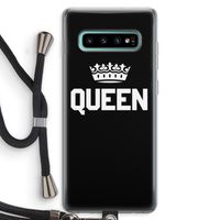 Queen zwart: Samsung Galaxy S10 Plus Transparant Hoesje met koord