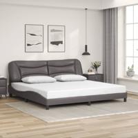 Bedframe met hoofdbord kunstleer grijs 200x200 cm