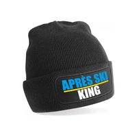 Bellatio Decorations wintersport muts - Apres Ski king - zwart - one size - unisex One size  - - thumbnail