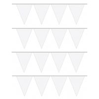 4x Carnaval vlaggenlijn wit 10 meter   - - thumbnail