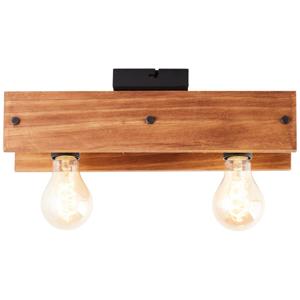 Brilliant PlafondlampCalandra 2-lichts zwart met houtbruin - 99449/76