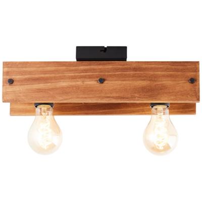 Brilliant PlafondlampCalandra 2-lichts zwart met houtbruin - 99449/76