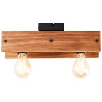 Brilliant PlafondlampCalandra 2-lichts zwart met houtbruin - 99449/76