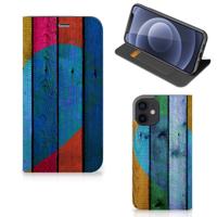 iPhone 12 Mini Book | Wallet Case | Wood Heart - Cadeau voor je Vriend