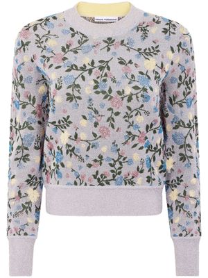 Rabanne Jumpsuit met bloemenjacquard - Paars
