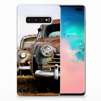Samsung Galaxy S10 Plus | Siliconen hoesje | met foto Vintage Auto