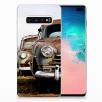 Samsung Galaxy S10 Plus | Siliconen hoesje | met foto Vintage Auto
