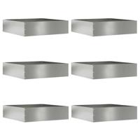 Tuinrand 6 pcs Zilver 50 x 50 x 13 cm Gegalvaniseerd staal