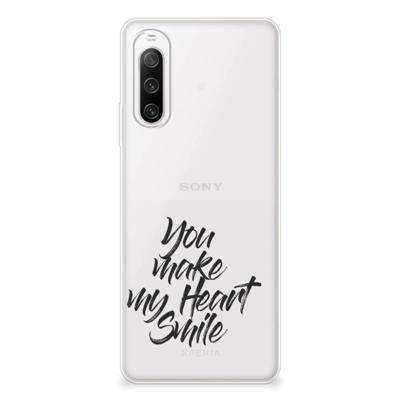 Sony Xperia 10 IV | Siliconen hoesje | met naam Heart Smile Sony Xperia 10 IV | Siliconen hoesje | met naam Heart Smile