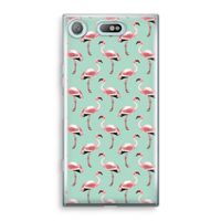 Flamingoprint groen: Sony Xperia XZ1 Compact Transparant Hoesje