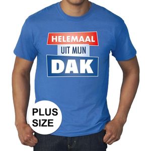 Blauw Helemaal uit mijn dak grote maten t-shirt heren