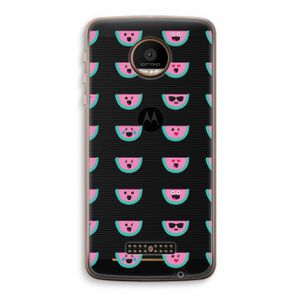 Smiley watermeloenprint: Motorola Moto Z Force Transparant Hoesje