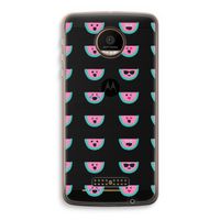 Smiley watermeloenprint: Motorola Moto Z Force Transparant Hoesje