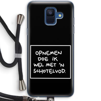 Schotelvod: Samsung Galaxy A6 (2018) Transparant Hoesje met koord