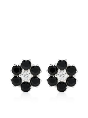 Hatton Labs puces d'oreilles à pierres noires - Argent