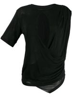 UNRAVEL PROJECT t-shirt à effet drapé et découpe - Noir