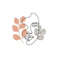 Inductiebeschermer - Abstract Face with Leaves - 77x59 cm - thumbnail