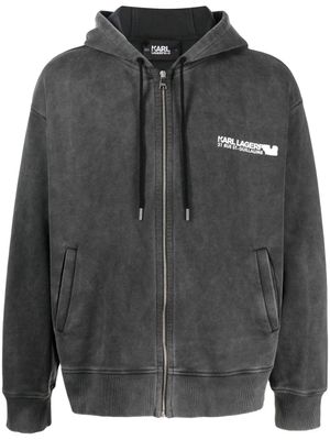 Karl Lagerfeld hoodie Rue St Guillaume zippé - Noir