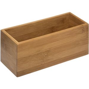 Sieraden/make-up houder/box rechthoek 23 x 9,5 cm van bamboe hout - Make-up dozen