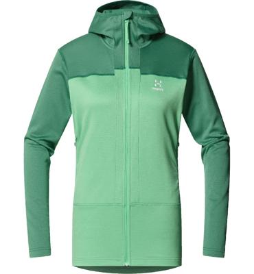Haglofs Roc Flash Mid Hood Fleece Dames Dk Jelly Green/Mint Stone S