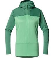 Haglofs Roc Flash Mid Hood Fleece Dames Dk Jelly Green/Mint Stone S