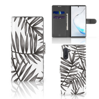 Samsung Galaxy Note 10 Hoesje Leaves Grey - thumbnail