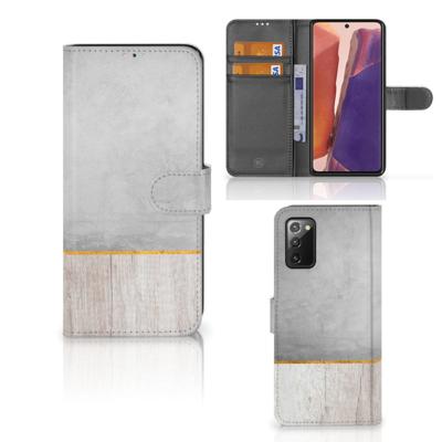 Samsung Galaxy Note 20 | Book Style Case | Wood Concrete | Portemonnee hoesje