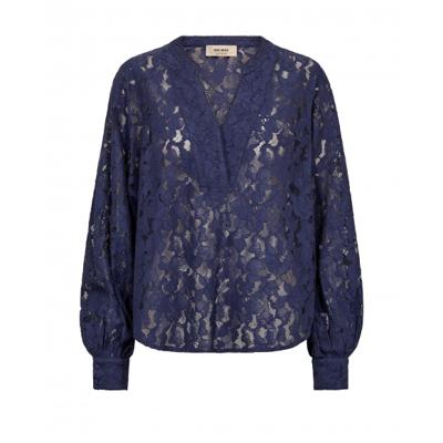 Mos Mosh - Blauw | Dames | Blouse | Blauw | XL | regular | Kamst mode