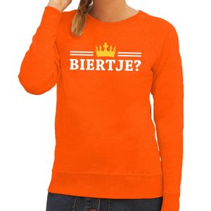 Biertje met kroontje sweater oranje dames 2XL  -