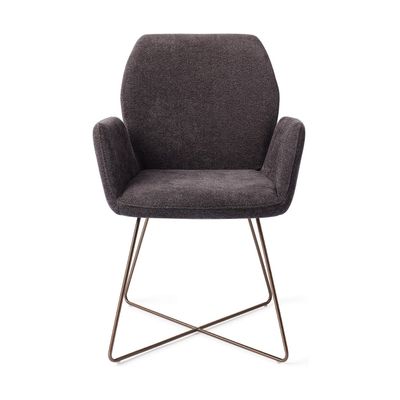 Jesper Home Misaki eetkamerstoel Almost Black cross rose