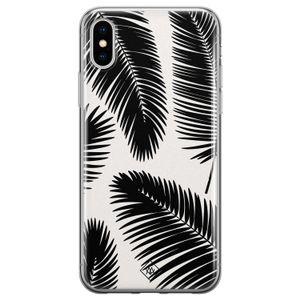 iPhone XS Max siliconen hoesje - Palm leaves silhouette