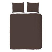 Dekbedovertrek Katoen Satijn Donkere Kleuren Effen 240x200 Cm Bruin Anti Allergie & Anti Huisstofmijt HIP - Dekbed-Discounter.nl