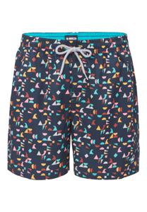 Happy Shorts Happy Shorts Heren Zwemshort Geometrische Print Donkerblauw